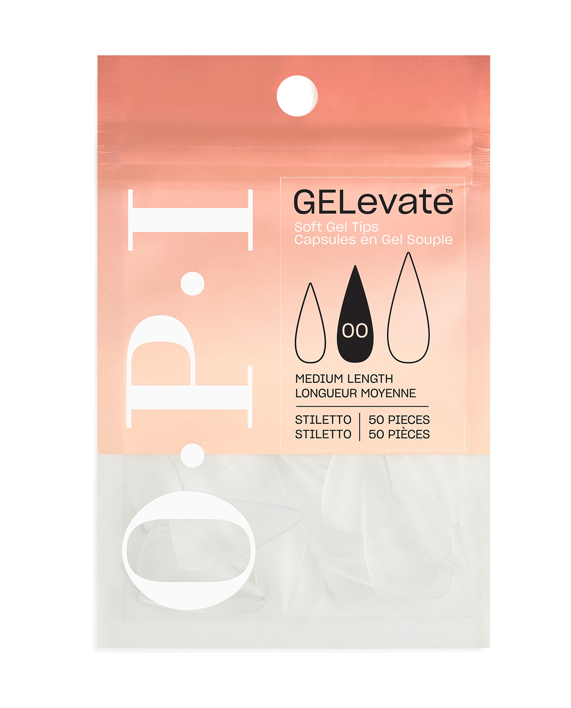 GELevate Soft Gel Tips Refill Pack - Stiletto Shape Medium Length